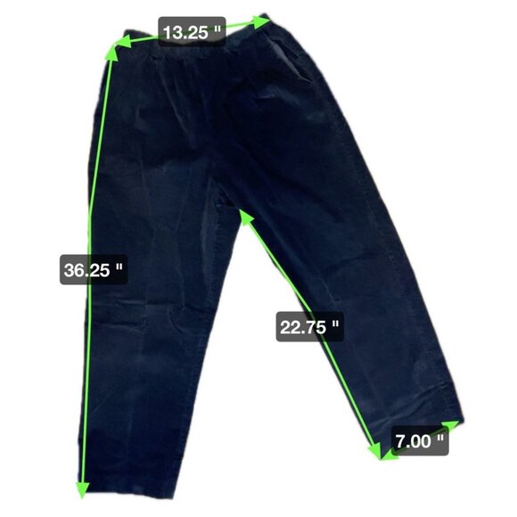 Alfred Dunner Black Corduroy Elastic Waist Ankle Length Pull On Pants Sz 14 - Picture 4 of 4